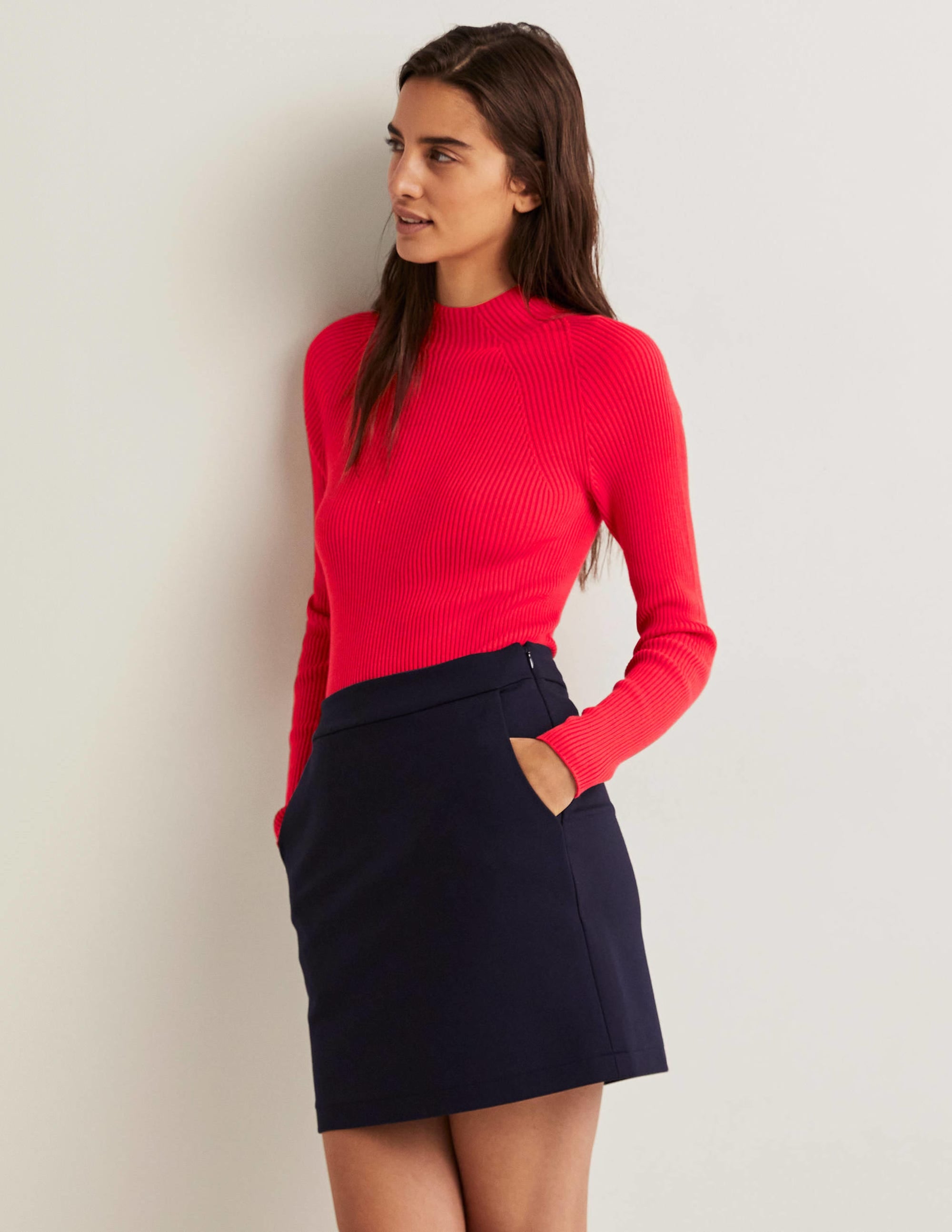  Ribbed High Neck Jumper-Strawberry Tart Red、mySite、ashleygrahame