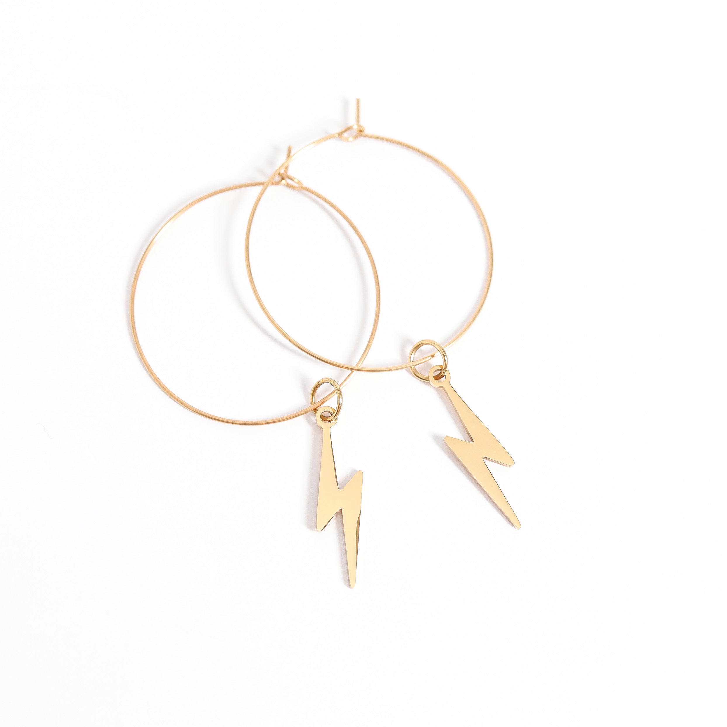 18K Gold PVD Stainless Steel Lightning Bolt Charm / PDL0195、mySite、dreamappss