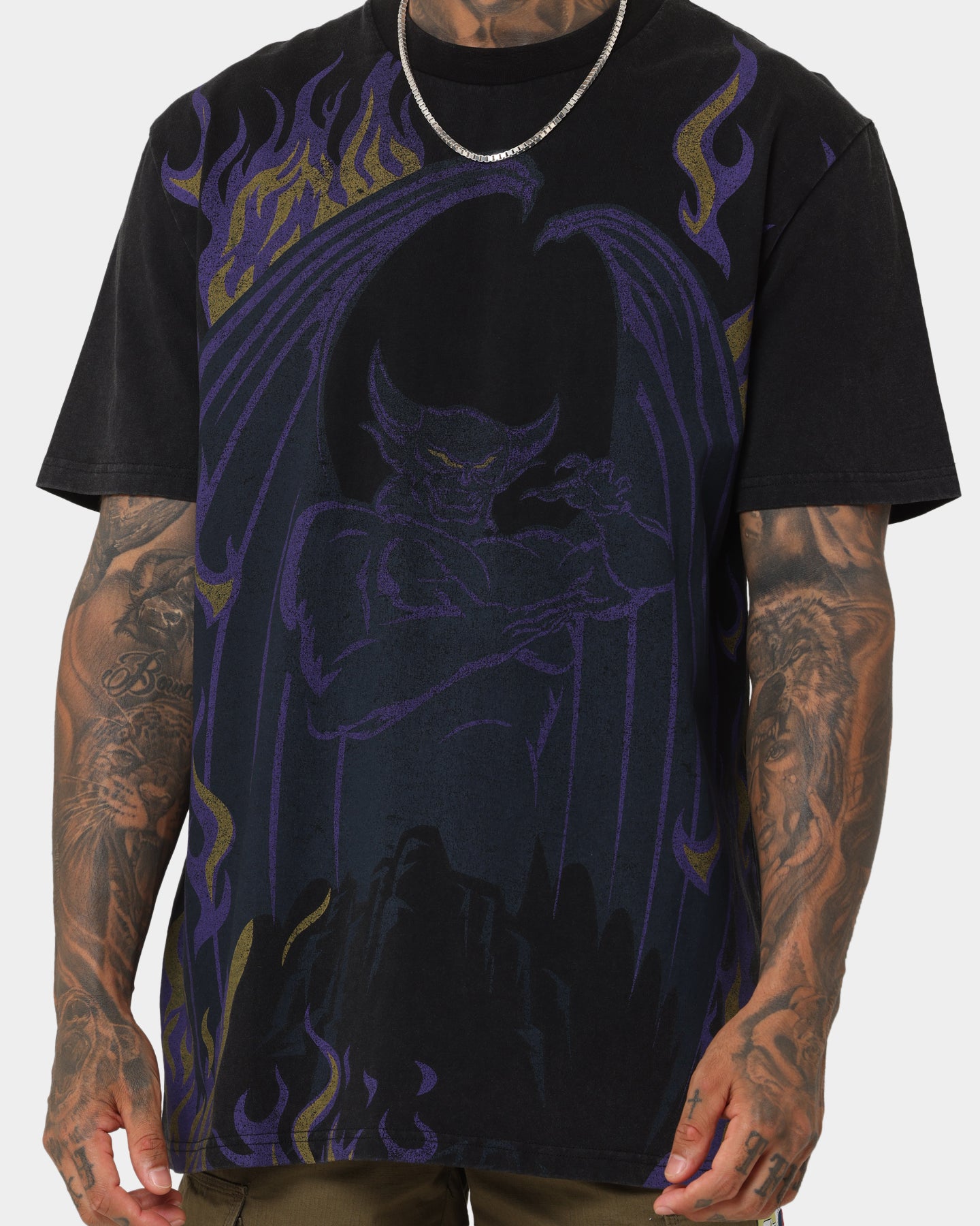 Disney Chernabog Vintage T-Shirt Washed Black、mySite、zt4zffjzw