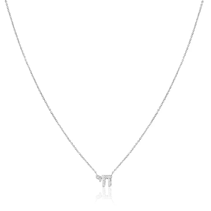 Diamond Chai Hebrew Necklace - 14k Yellow or White Gold、mySite、topwebapps