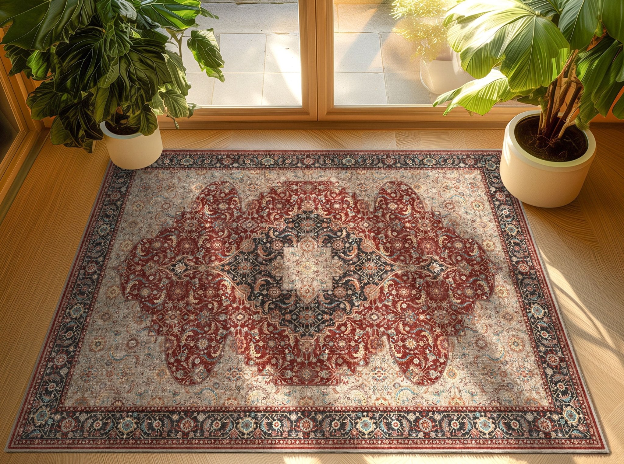 Zurich Floral Medallion Pattern Rug - Easy to Clean、mySite、gigharbornorthrealestate