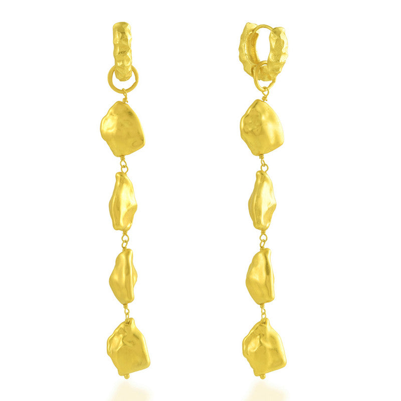Molten Nugget Dangler Earrings | 14K Gold Plated、mySite、camillekostekn