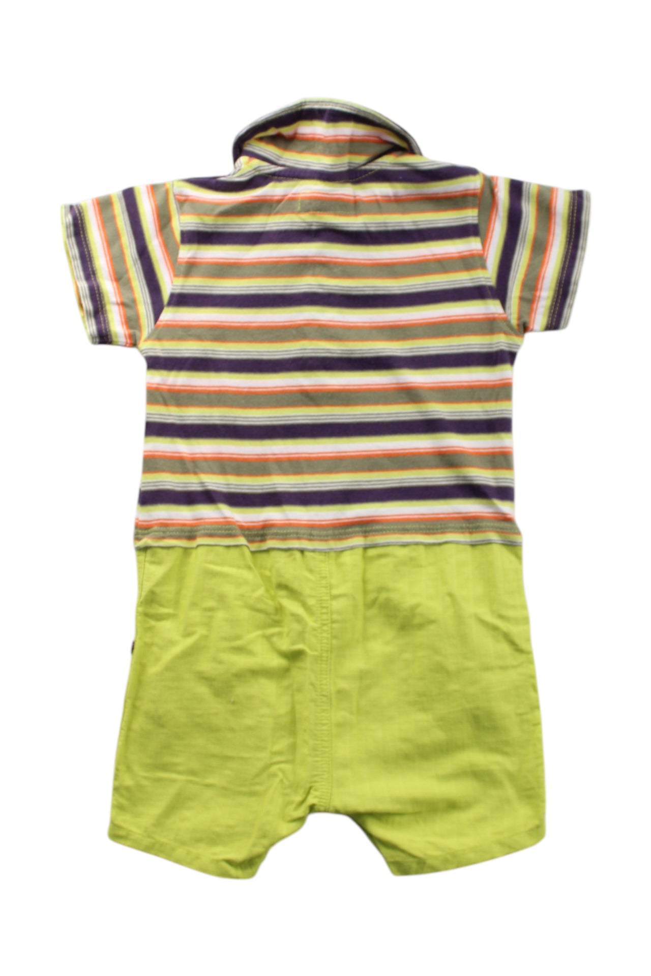 La Compagnie Des Petits Striped Short Sleeve Romper 6-12M、mySite、g9winljtr
