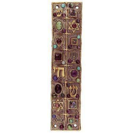 Michal Golan Abalone, Amethyst, Garnet, Turquoise Mezuzah、mySite、topwebapps