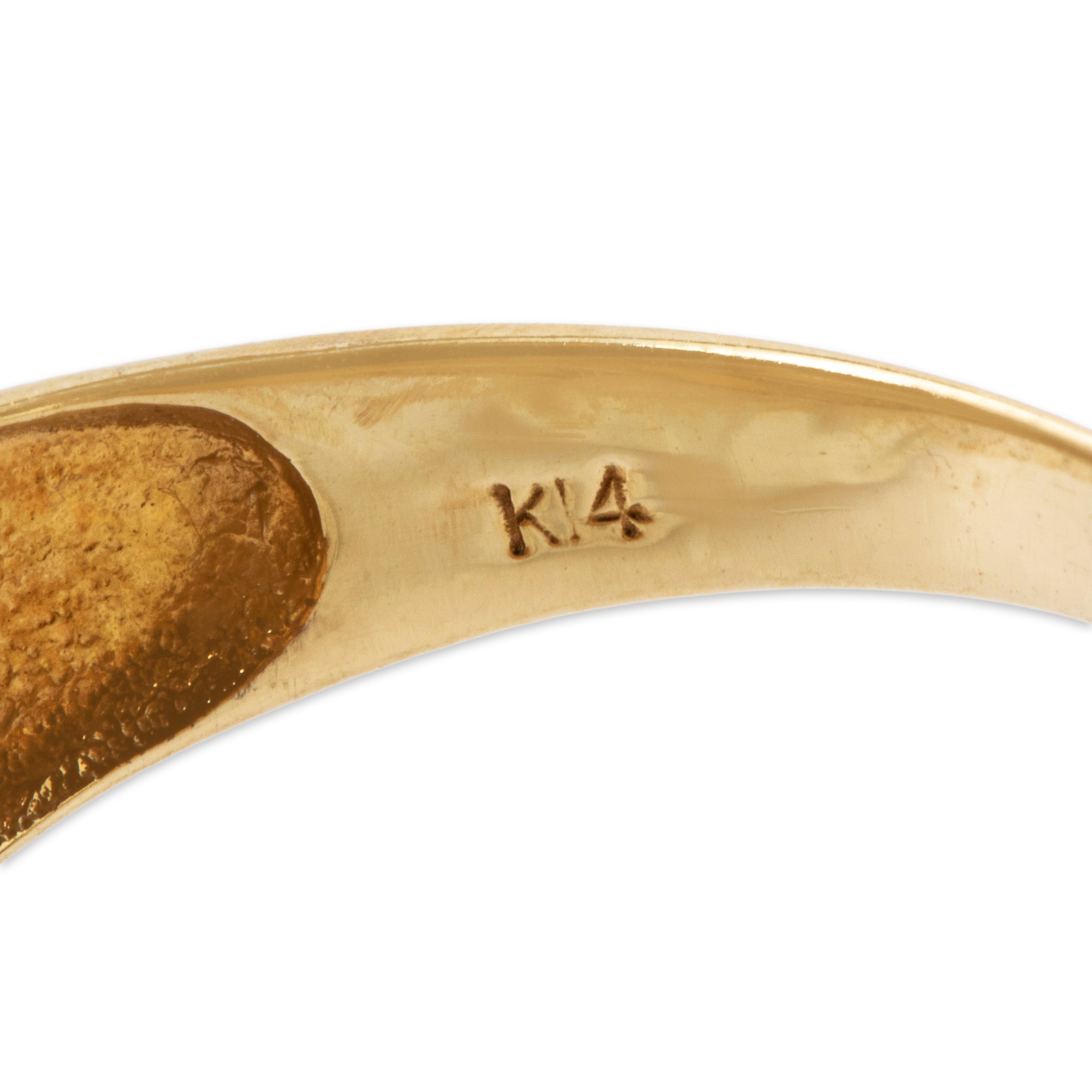 Vintage 14k Yellow Gold Ruby Diamond Openwork Waves Ring 5.75、mySite、hinf8tx79