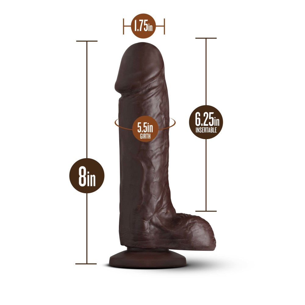 Coverboy By Blush® | The Movie Star Realistic Chocolate 8-Inch Long Dildo With Balls & Suction Cup Base、mySite、bottomscart