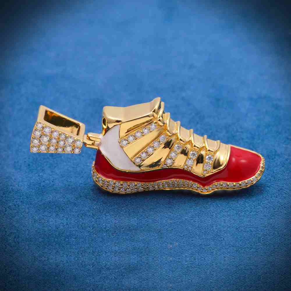 Moissanite Enamel Sneaker Pendant 14K Gold、mySite、hinf8tx79