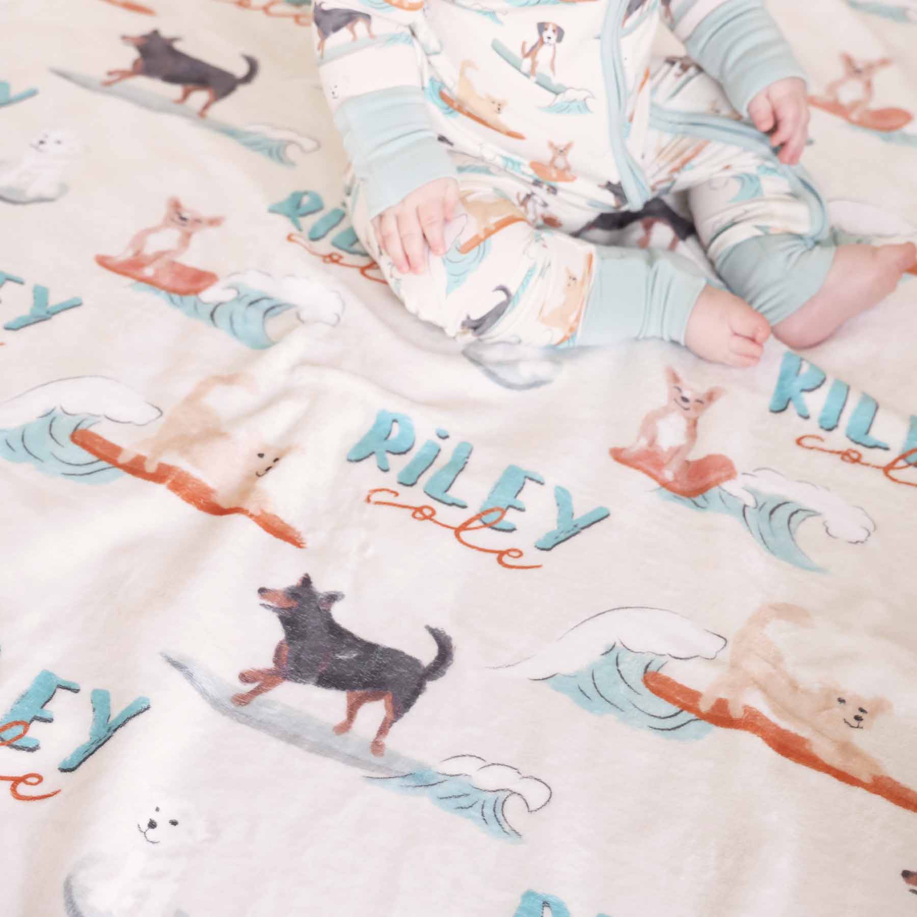  Paddle Pups Personalized Kids Blanket、mySite、layawaytickets