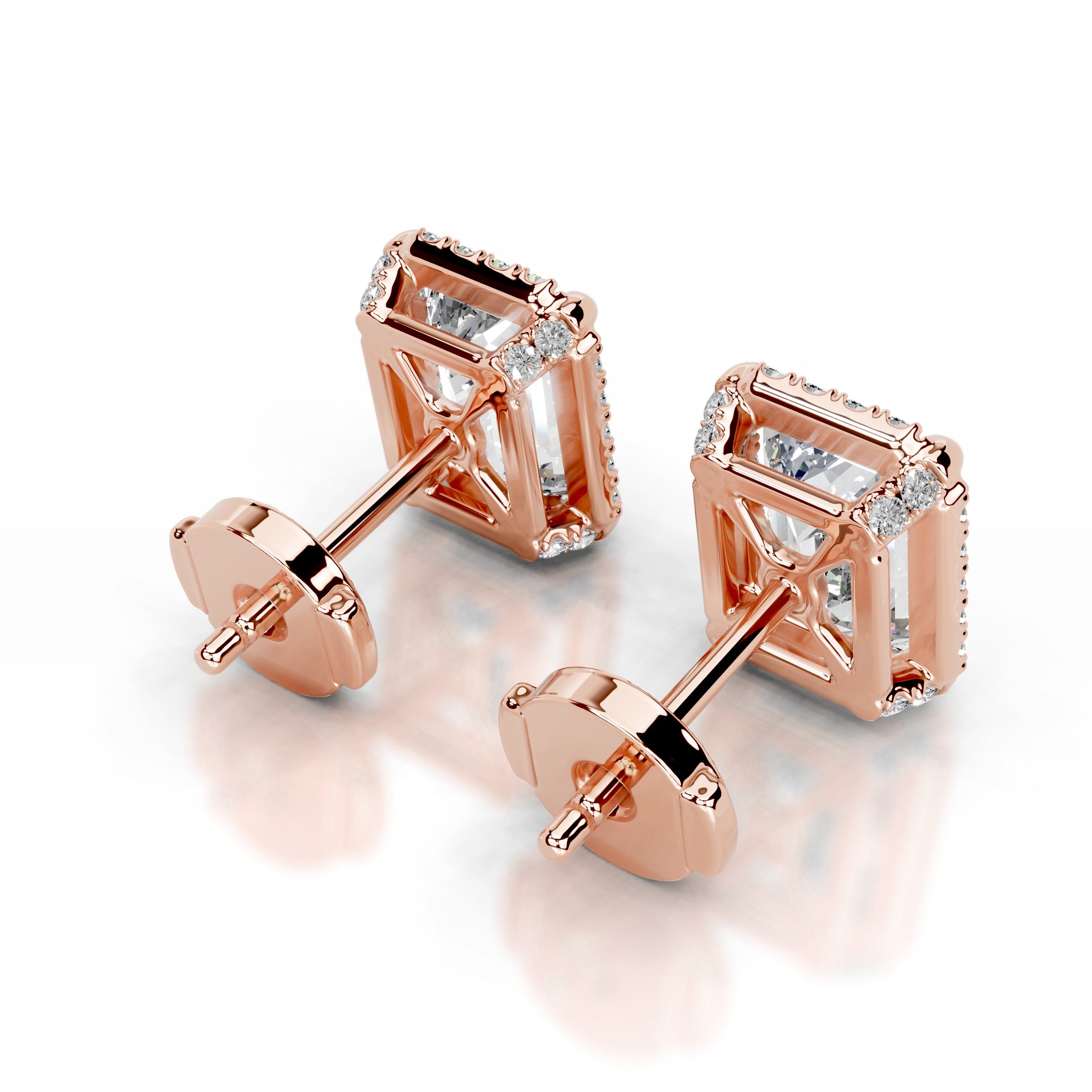 Ophelia Diamond Halo Earrings (2.30 Carat) -14K Rose Gold、mySite、hinf8tx79