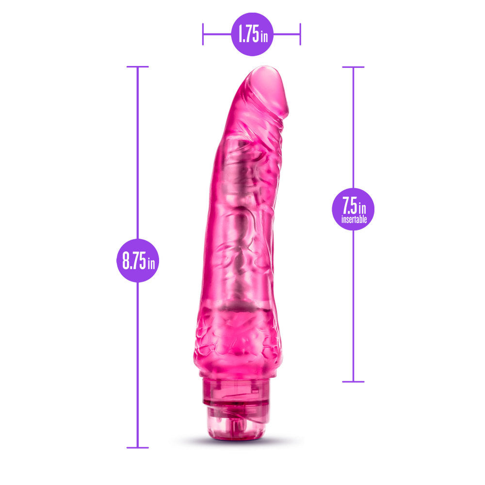 B Yours By Blush® | Vibe 7 Realistic Pink 8.5-Inch Long Vibrating Dildo、mySite、bottomscart