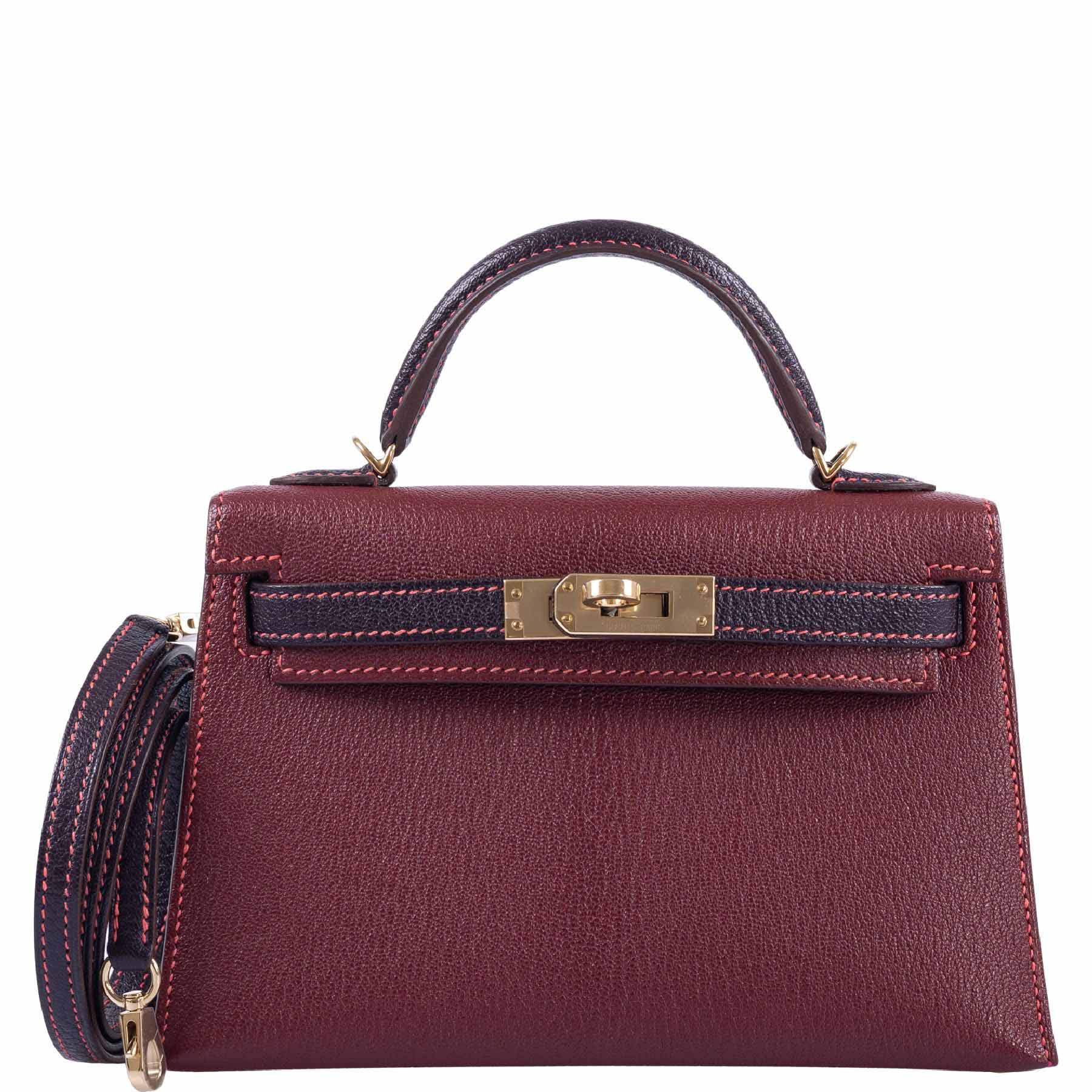 Hermès HSS Mini Kelly 20 Bordeaux and Raisin Chevre Gold Hardware、mySite、garminoutage.com