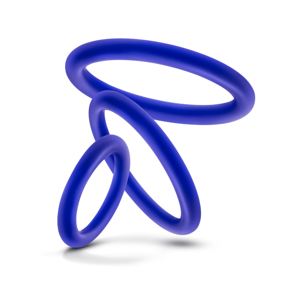 Performance By Blush® | VS4: Indigo Penis Ring Set (3-Sizes) - Made with Puria™ Silicone、mySite、bottomscart