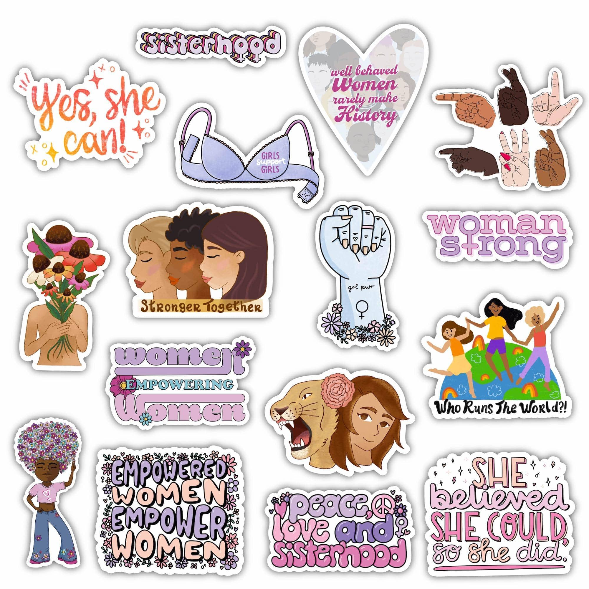  Women's Empowerment Stickers 16 Pack、mySite、elrpsem3k