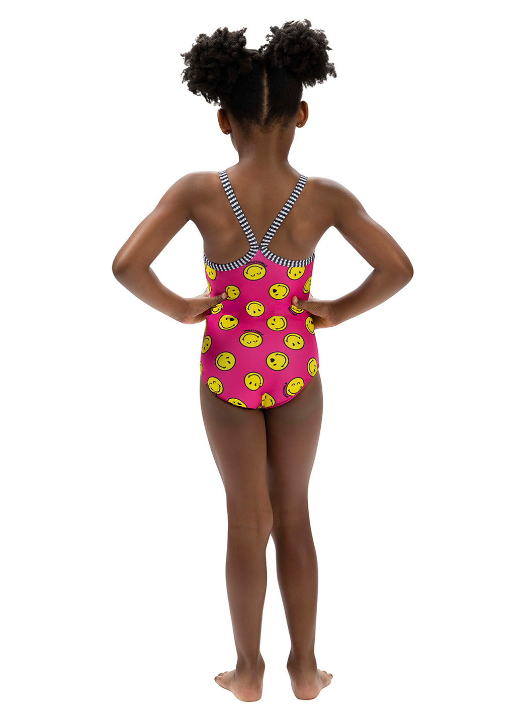 Dolfin Girls' Print Little Dolfin X SmileyWorld One Piece Swimsuit (Toddler, Little Kid)、mySite、noshort