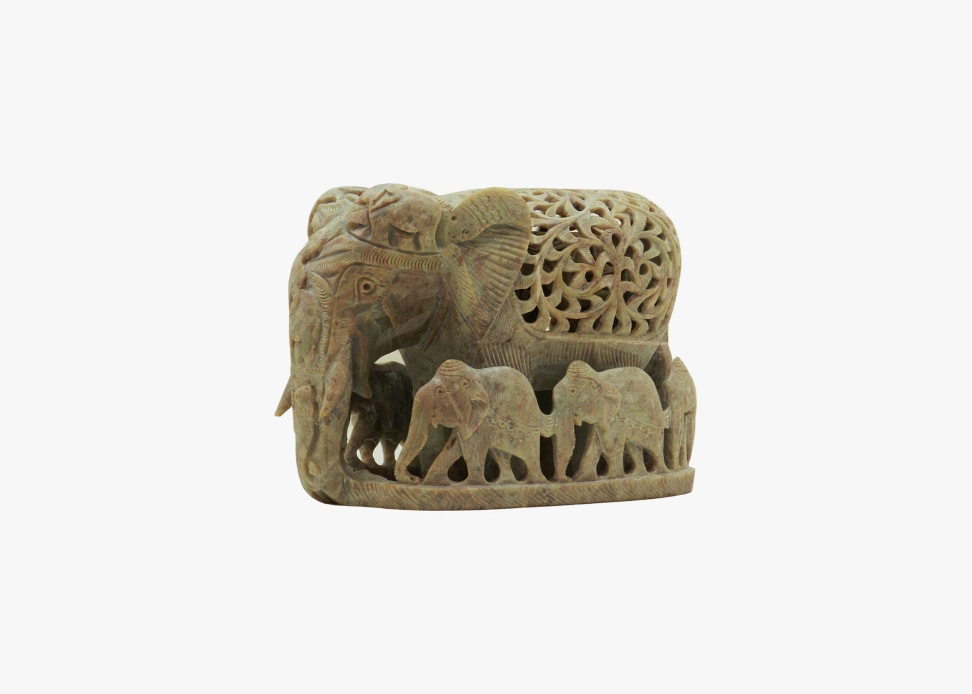 Elephant Mother with Children - Soft Stone (Small, 11.5cm)、mySite、topwebapps