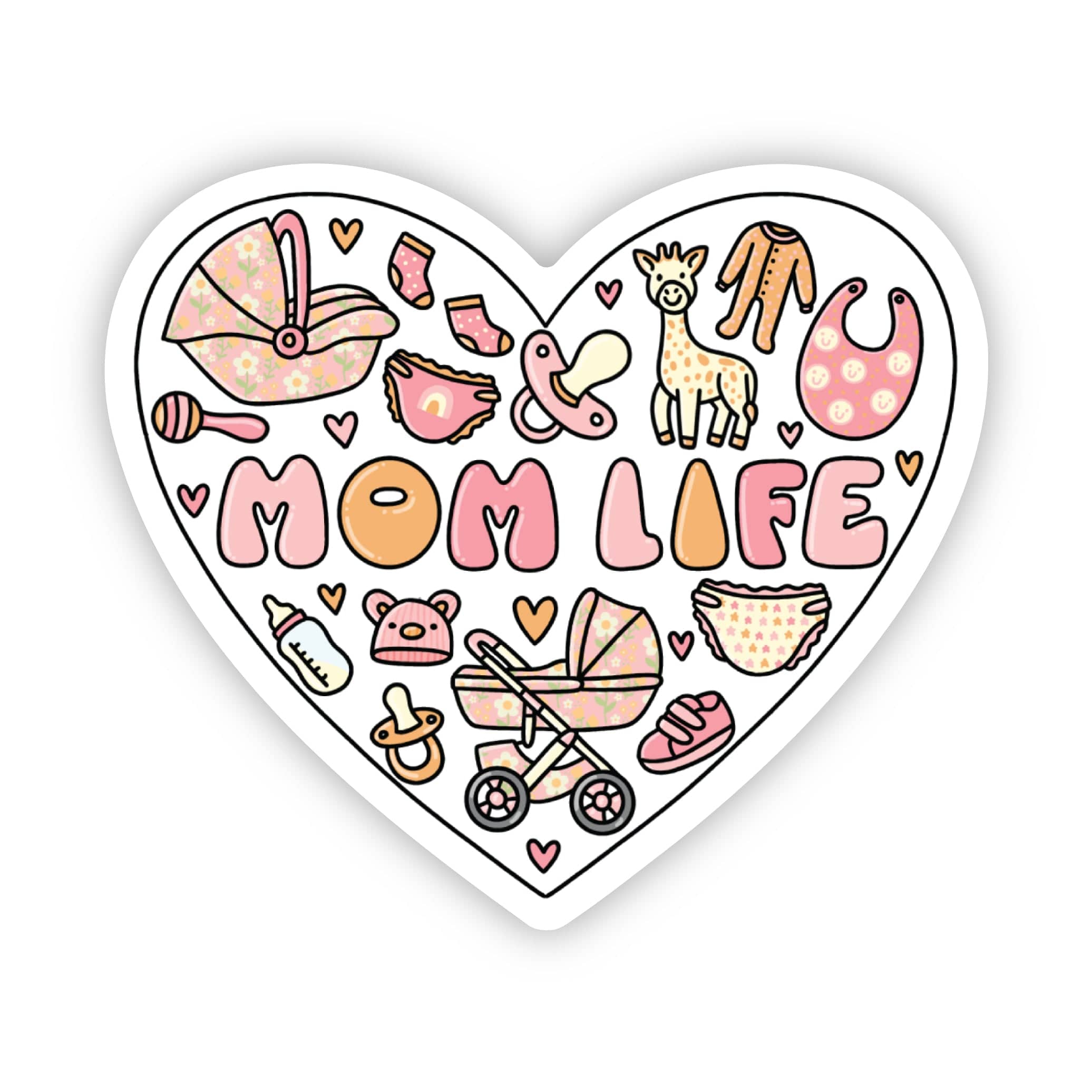  Mom Life Modern Mom Heart Sticker、mySite、elrpsem3k