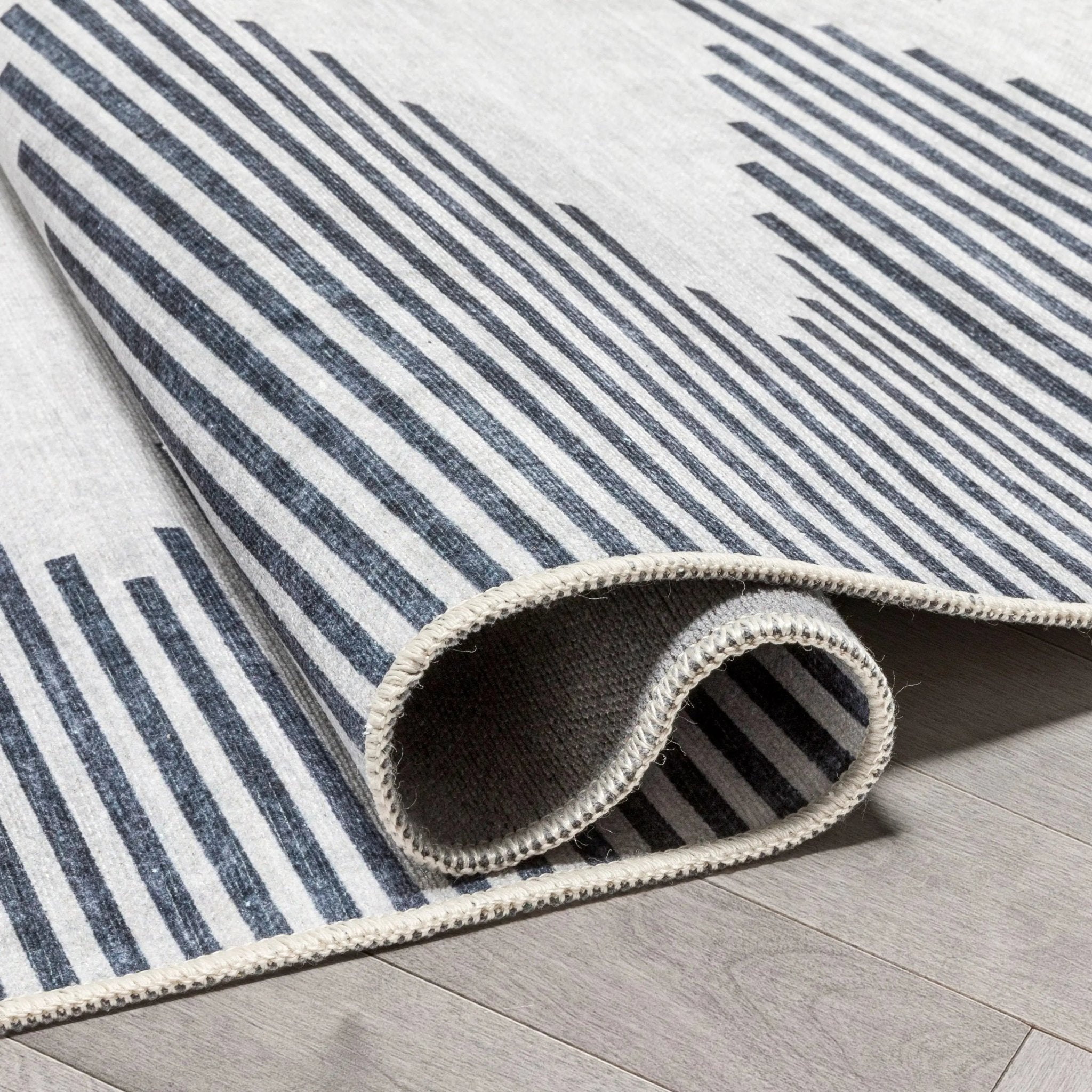 Bree Moroccan Diamond Stripes Ivory Grey Area Flat-Weave Rug、mySite、gigharbornorthrealestate