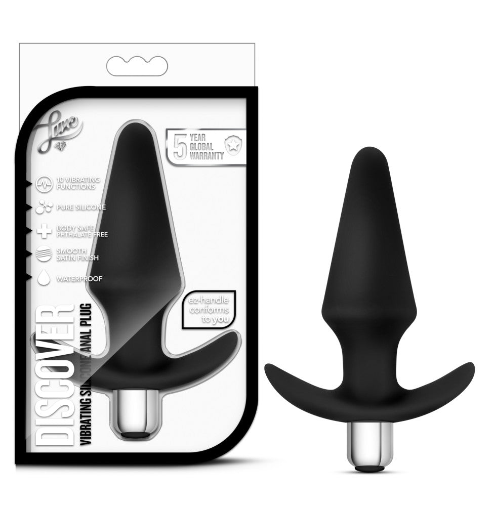 Luxe By Blush® | Discover Black 5-Inch Vibrating Anal Plug With Handle、mySite、bottomscart