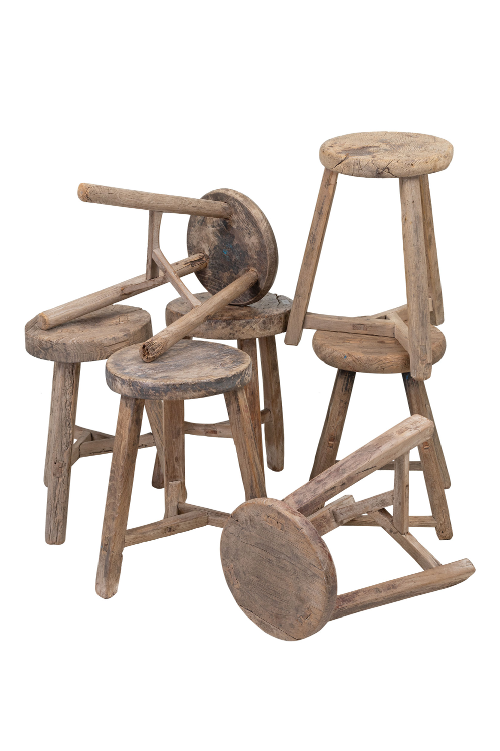 Round Wooden Rustic Stool | Versmissen、mySite、neckold