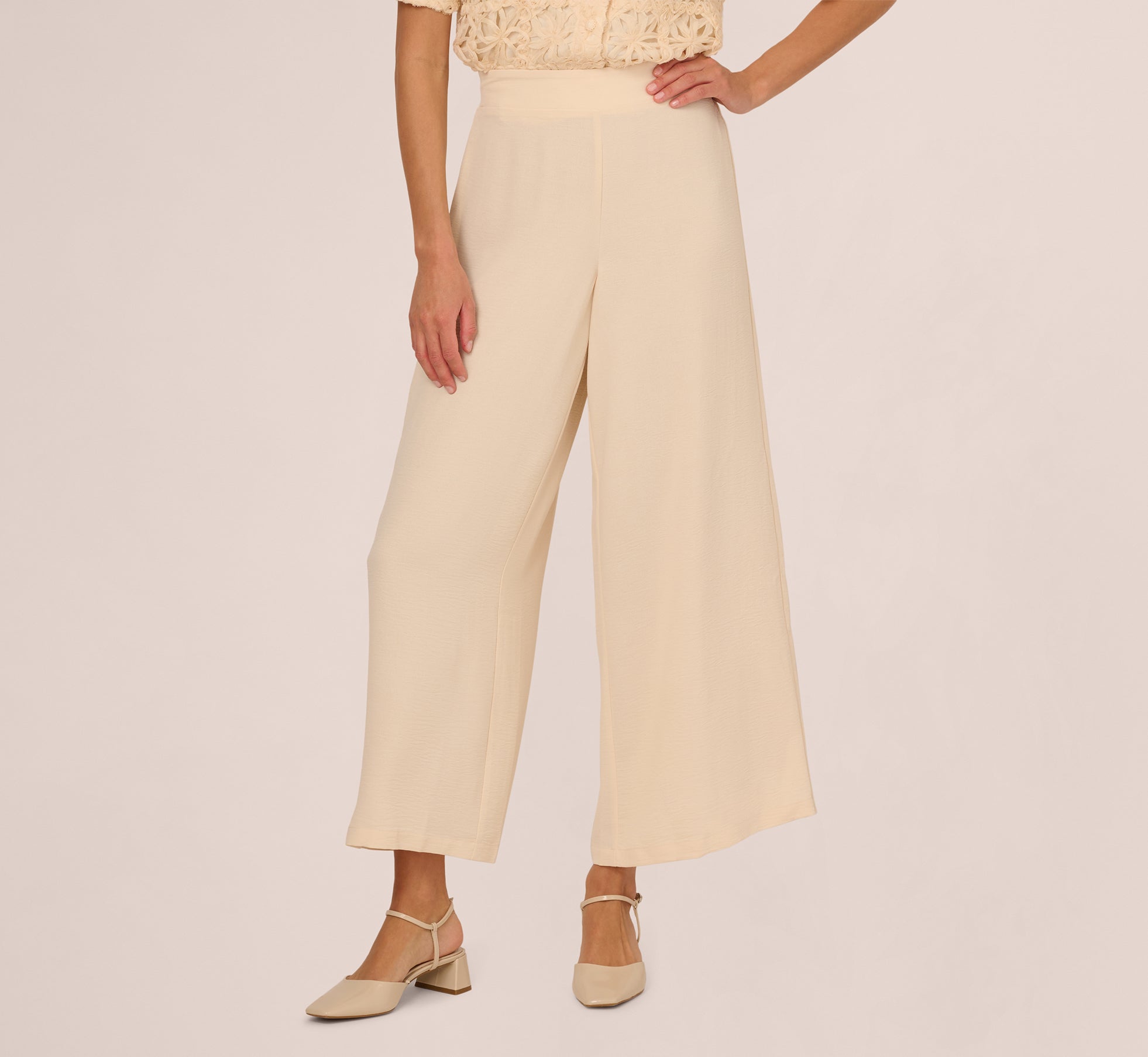 Wide Leg Pull On Airflow Pant In Cannoli Cream、mySite、solidvoid