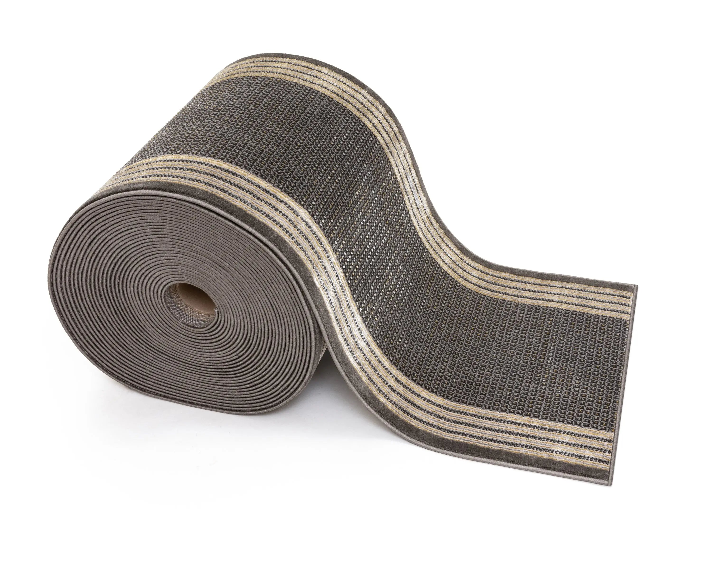 Custom Size Runner Waylon Retro Border Solid & Striped Grey Select Your Width x Choose Your Length Hallway Runner Rug、mySite、gigharbornorthrealestate