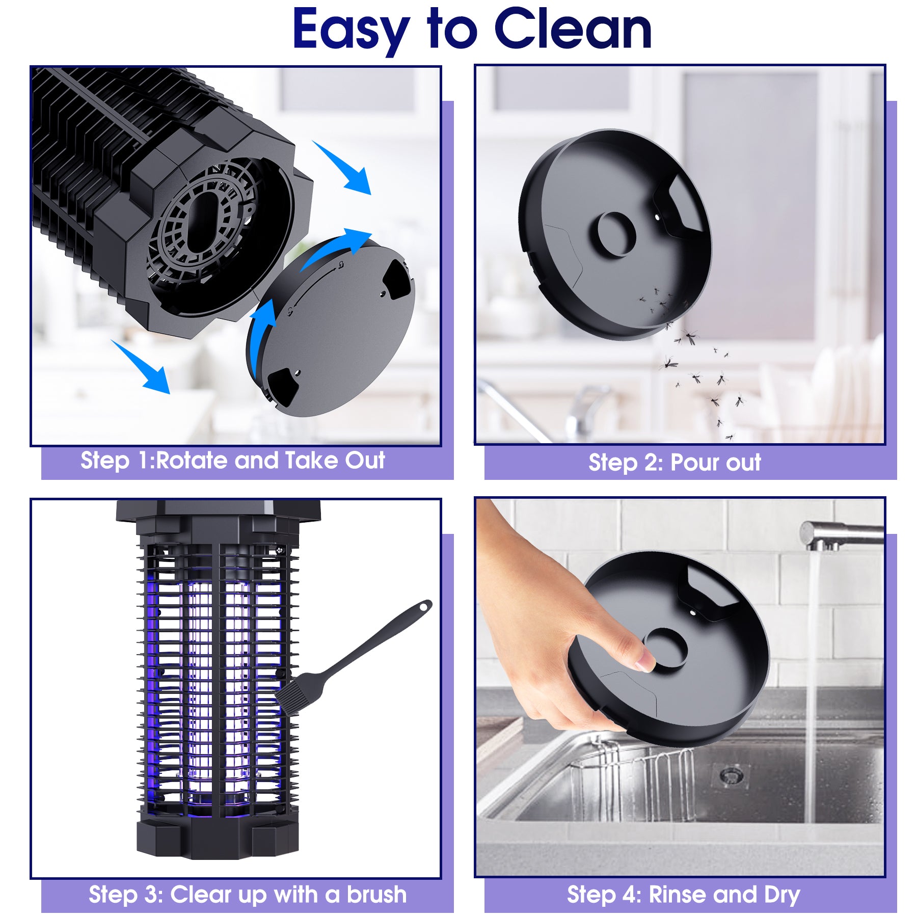 KLOUDIC Bug Zapper 4000 Volt Waterproof Electric Mosquito Killer Trap mosquito repellent outdoor for Home Backyard Patio Garden, Black、mySite、fannypackpong