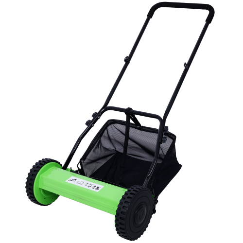 16-Inch 5-Blade Push Reel Lawn Mower with Grass Catcher, GREEN COLOR、、eastwooduniform