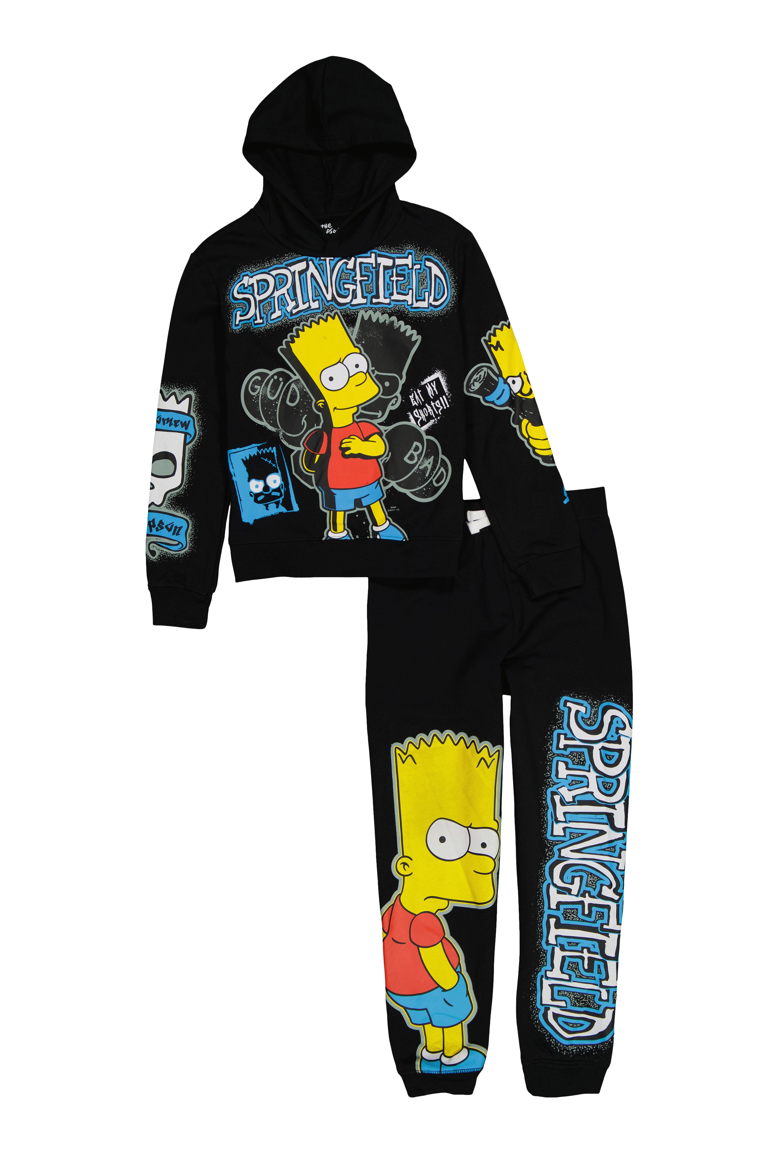 Boys Springfield Bart Simpson Graphic Hoodie and Joggers、mySite、camillekostekn