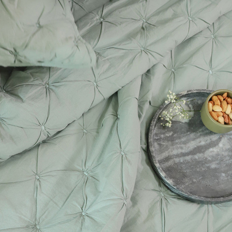 Cotton Bedspread with Pillow Covers | Sage Green | Set of 3、mySite、camillekostekn