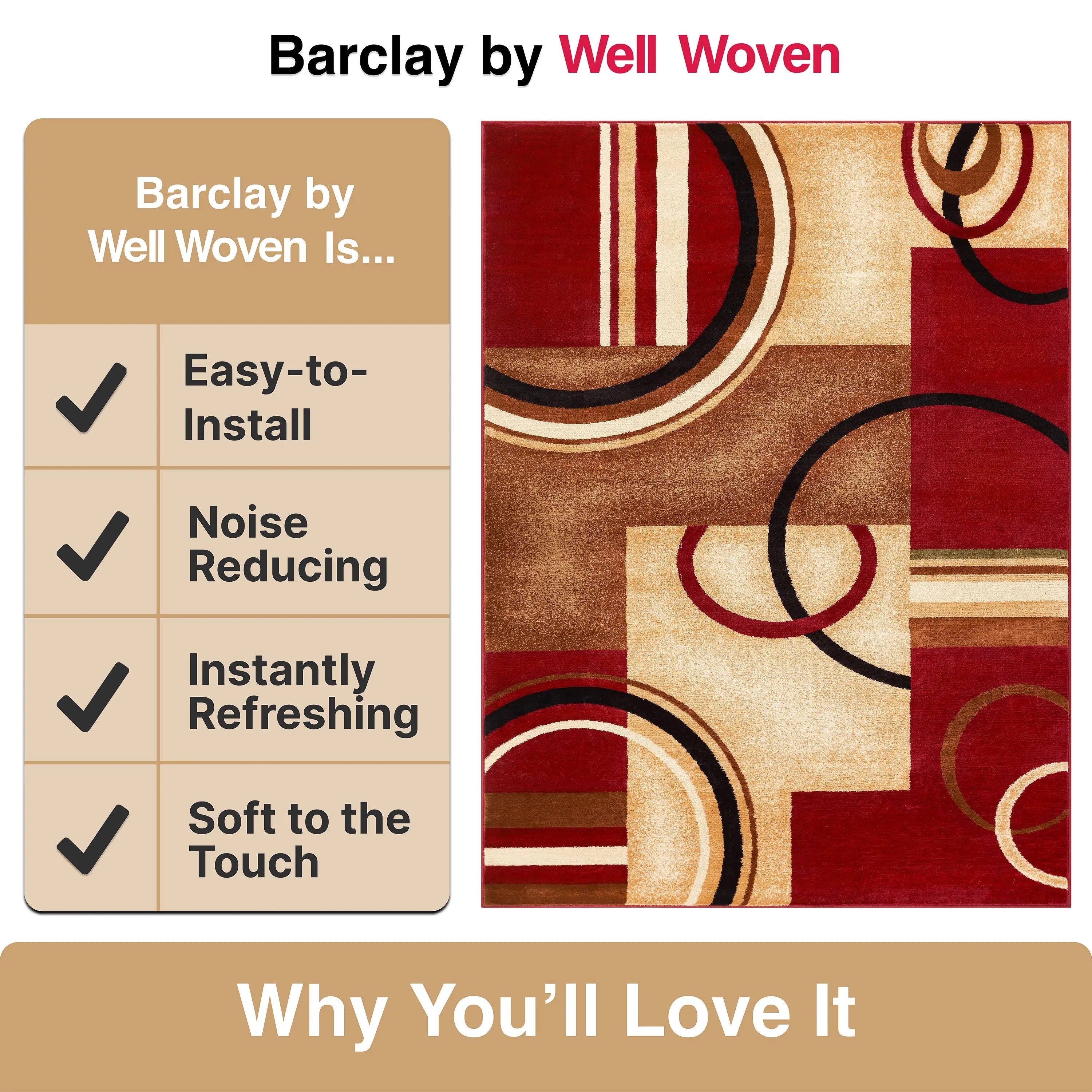 Arcs & Shapes Red Modern Rug、mySite、gigharbornorthrealestate