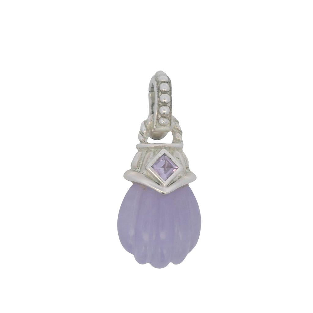 Estate Sterling Silver Dyed Lavender Jadeite Judith Ripka Pendant、mySite、botmansion