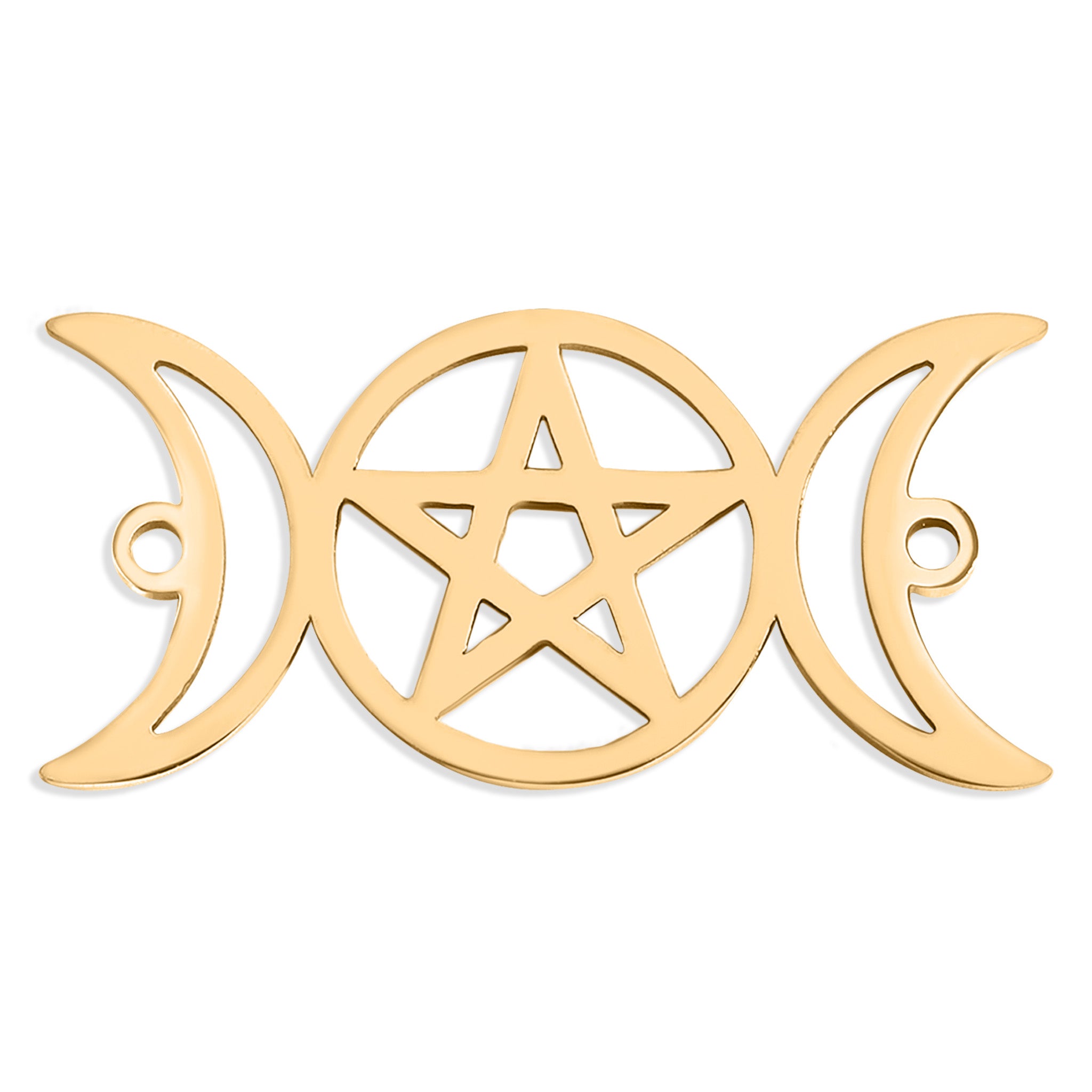 18K Gold Stainless Steel Triple Moon Goddess Connector Charm / PDL0179、mySite、dreamappss
