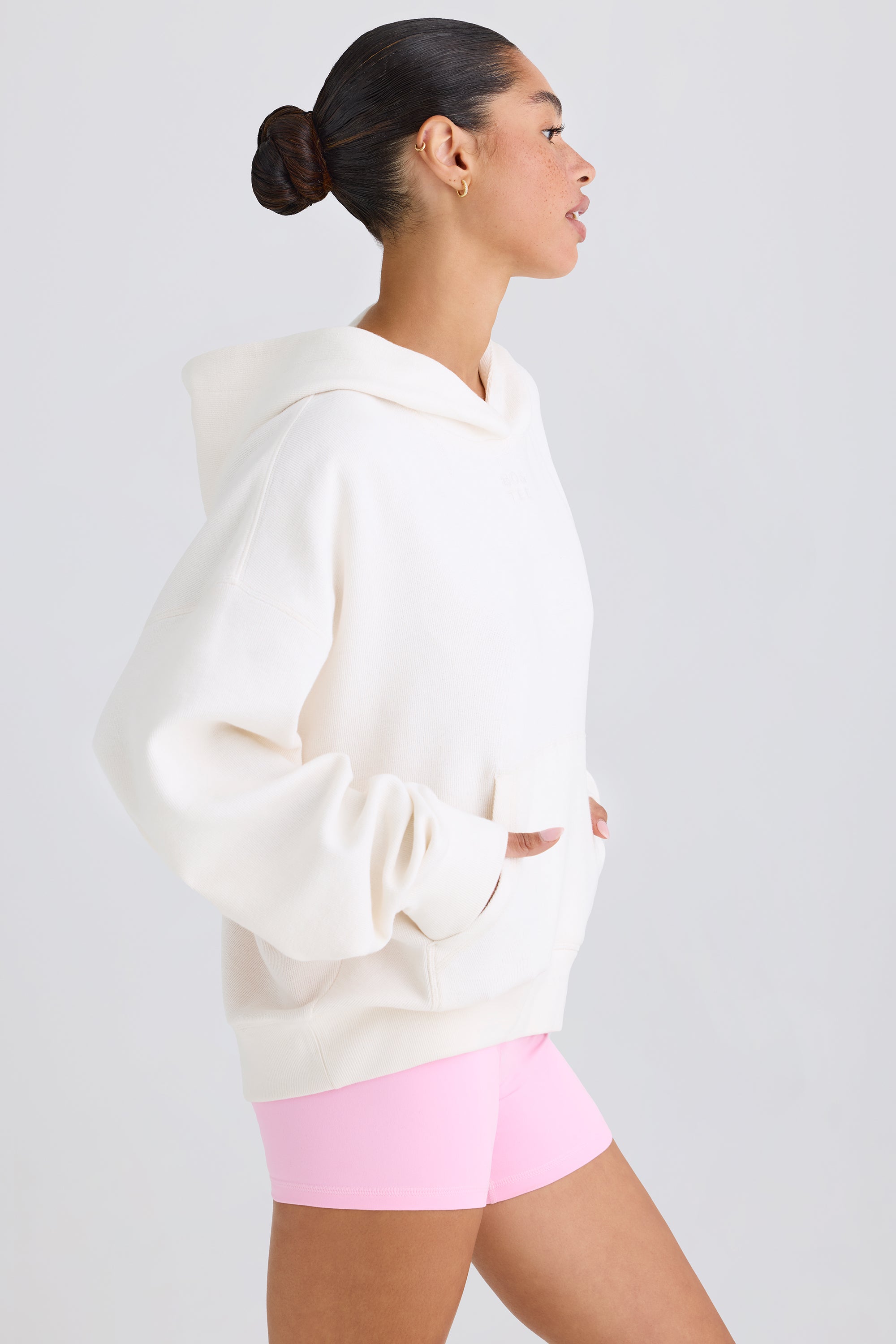 Graphic-Print Hoodie in White、mySite、solidvoid