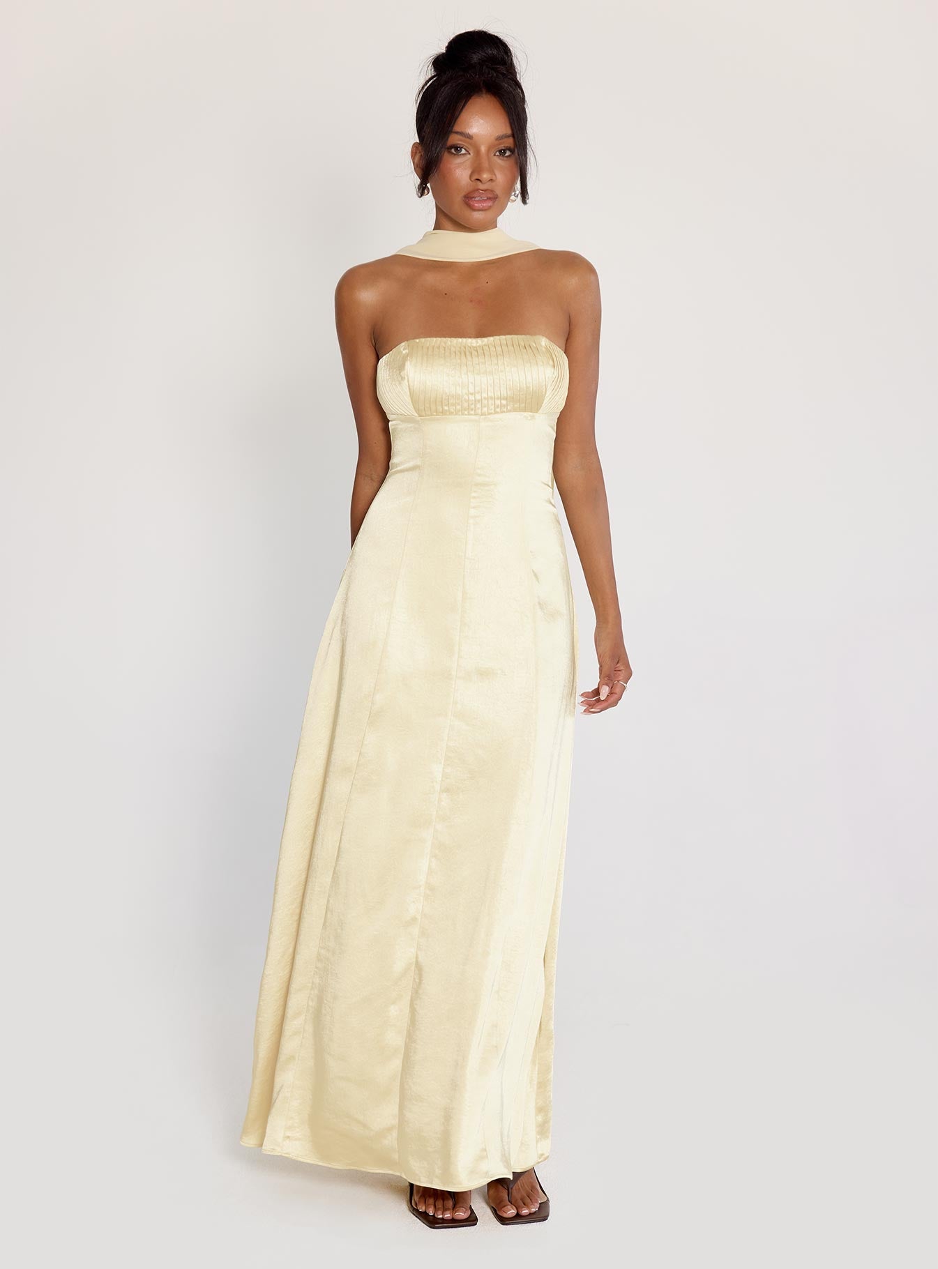 Masterpiece Strapless Maxi Dress Yellow、mySite、solidvoid
