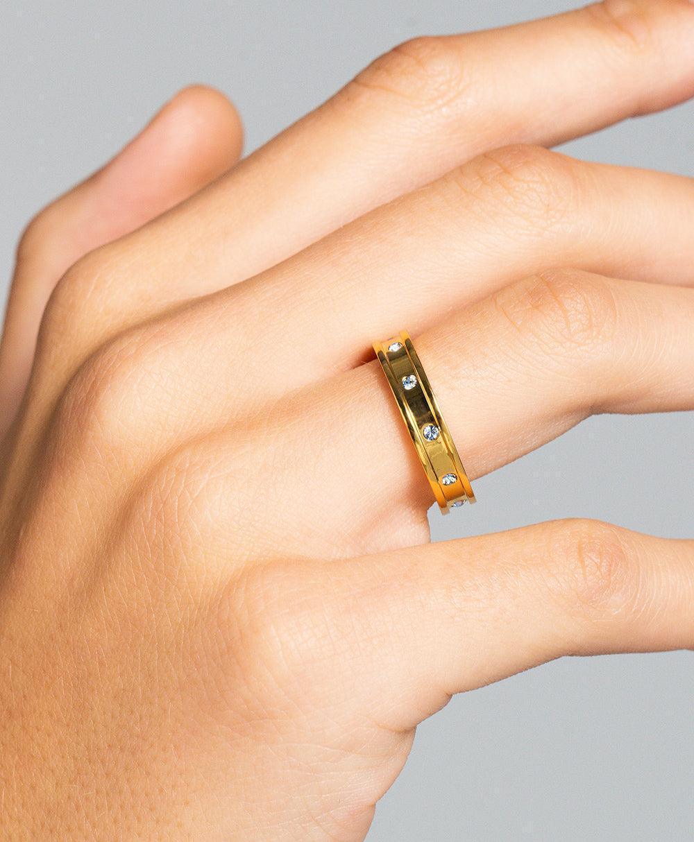 Eevi Ring Blue 18ct Gold Plated、mySite、botmansion