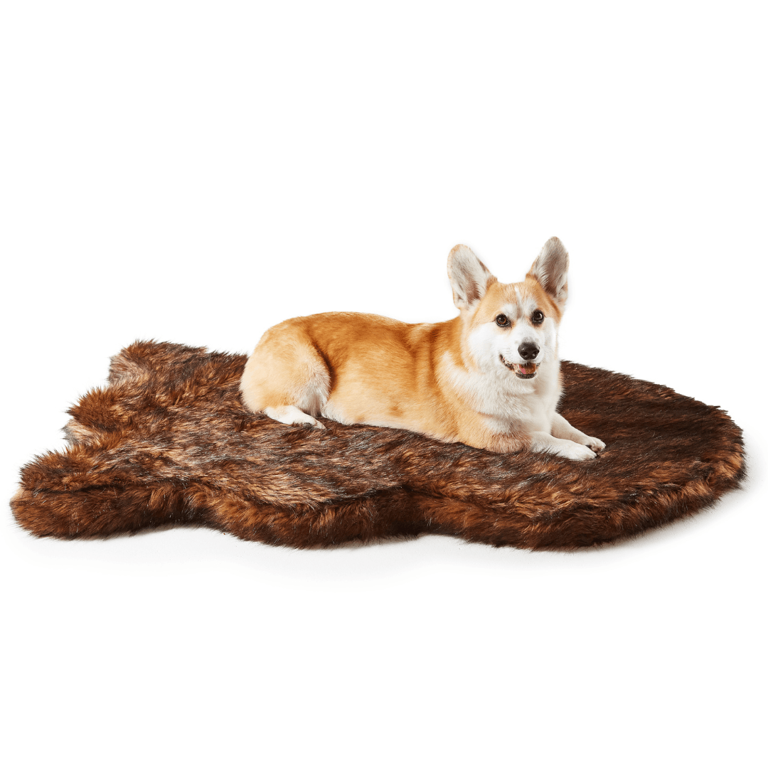 PupRug™ Faux Fur Orthopedic Dog Bed Cover - Brown (Bed Not Included)、mySite、solidvoid