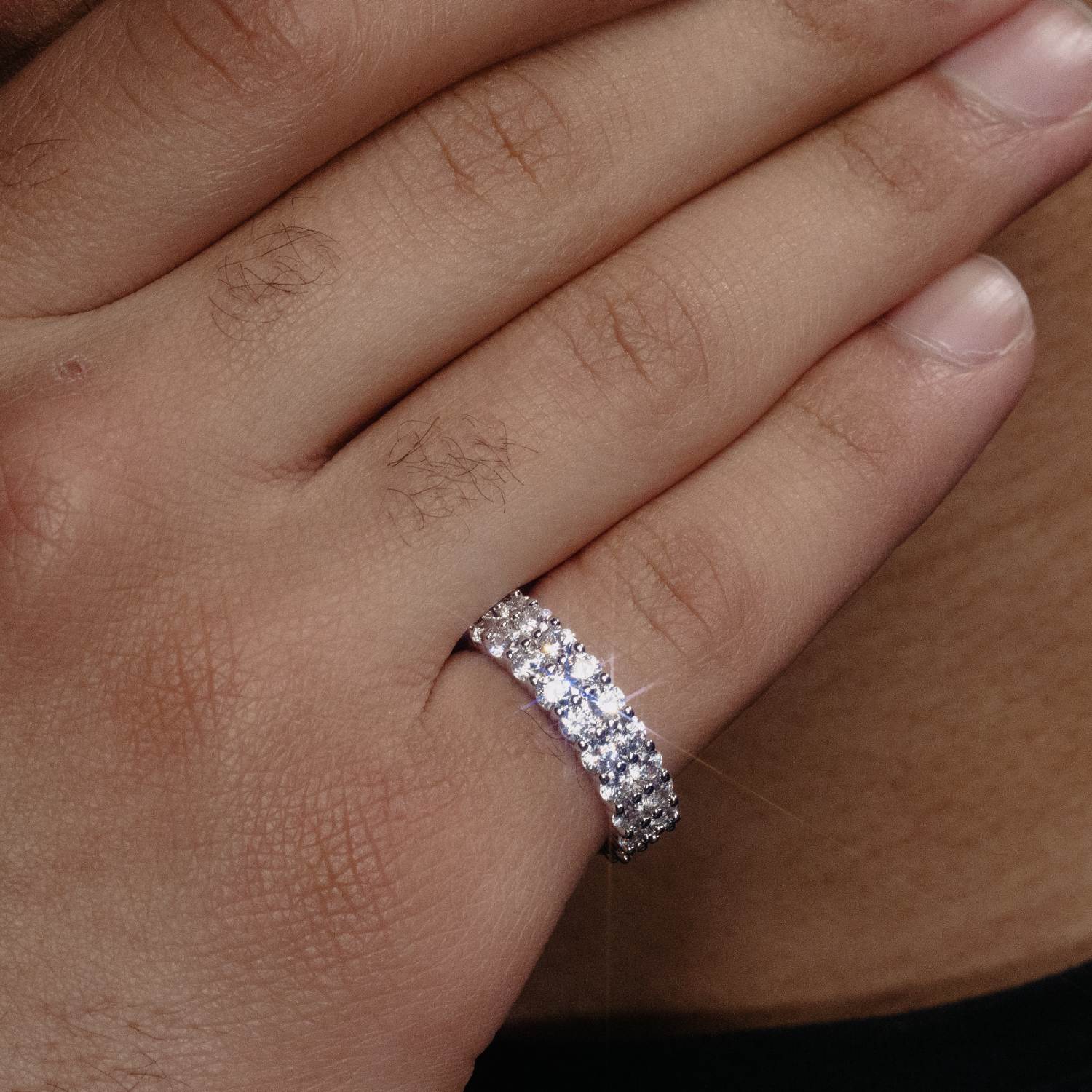 VVS 2-Row Iced Band Ring 14K Gold、mySite、hinf8tx79