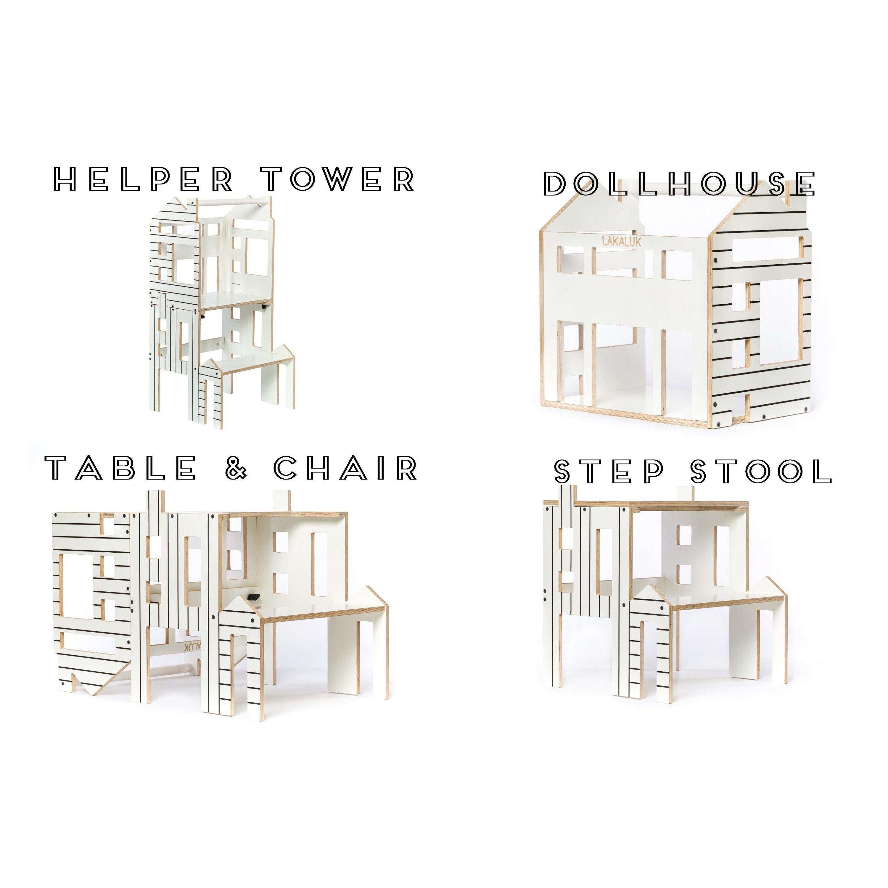 Wooden Multi-Function Learning Tower Dollhouse、mySite、gigharbornorthrealestate