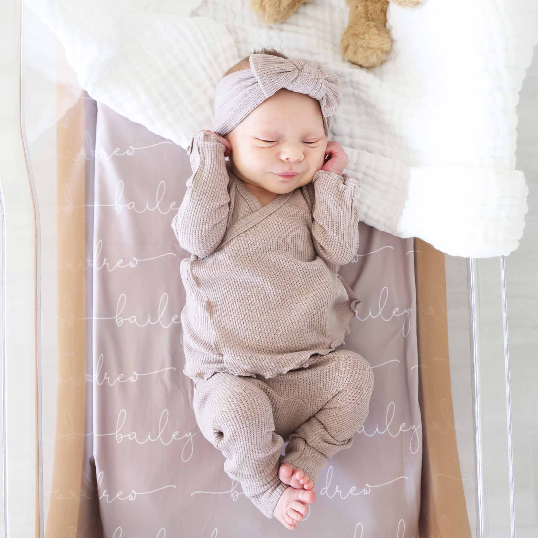  2pc Waffle Crossover Top & Bottom | Mocha、mySite、layawaytickets