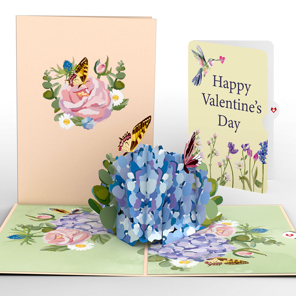 Hydrangea Butterflies Valentine Pop-Up Card and Sentiment Set、mySite、solidvoid