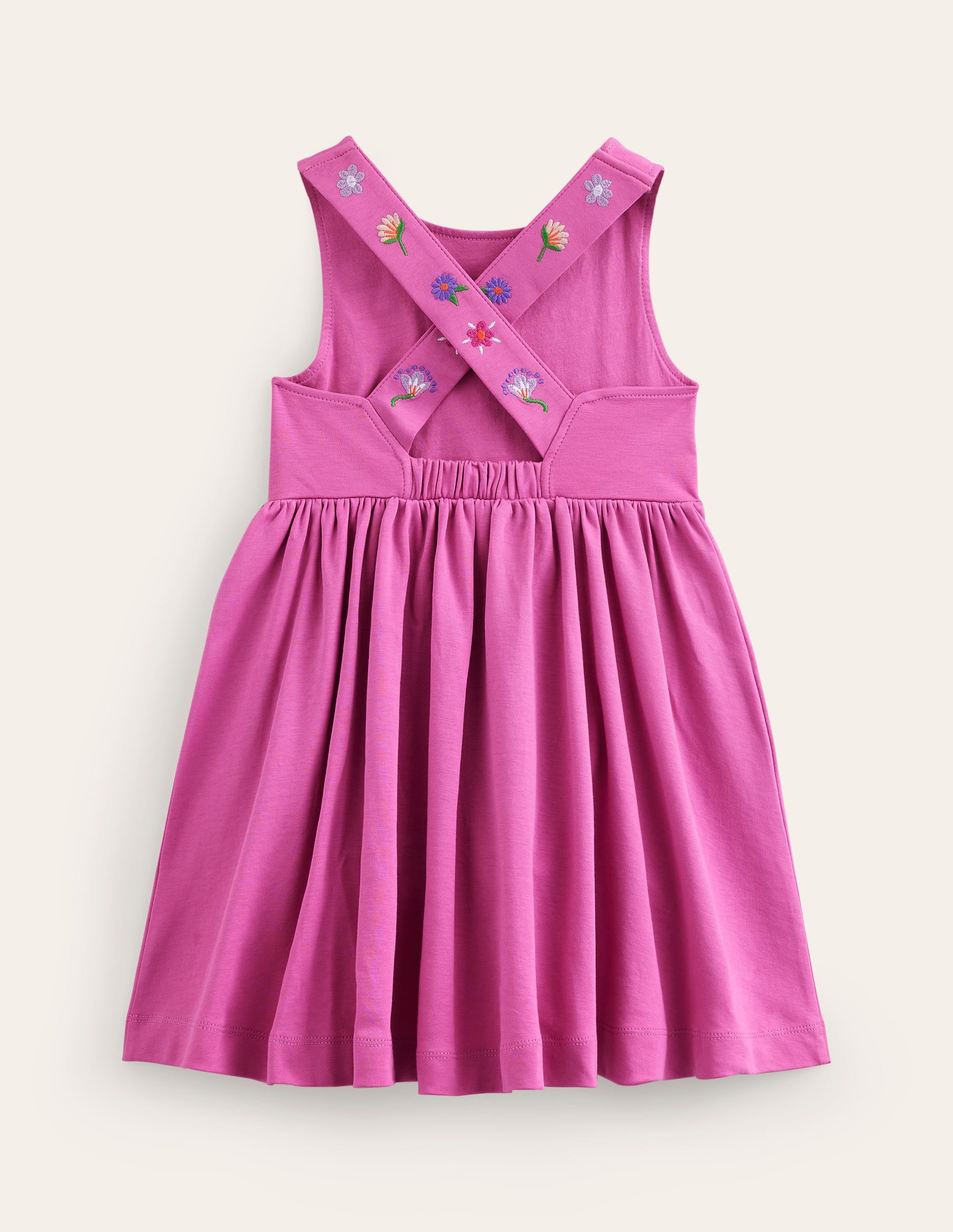  Jersey Cross-back Dress-Salmon Pink Embroidery、mySite、ashleygrahame