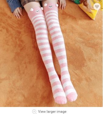 Thigh High Fuzzy Plush Socks, Leggings Adorable Animals to Keep Legs Warm! *、mySite、g9winljtr