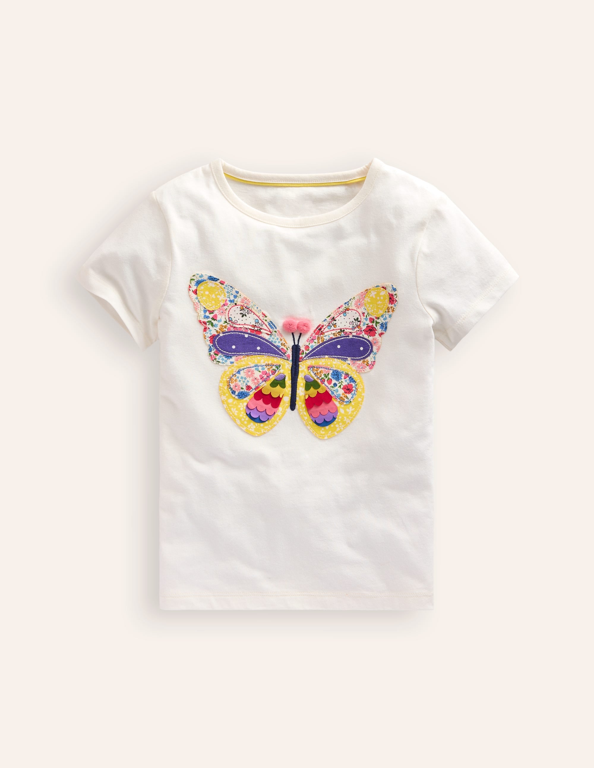  Short Sleeve Appliqu茅 T-shirt-Ivory Butterfly、mySite、ashleygrahame
