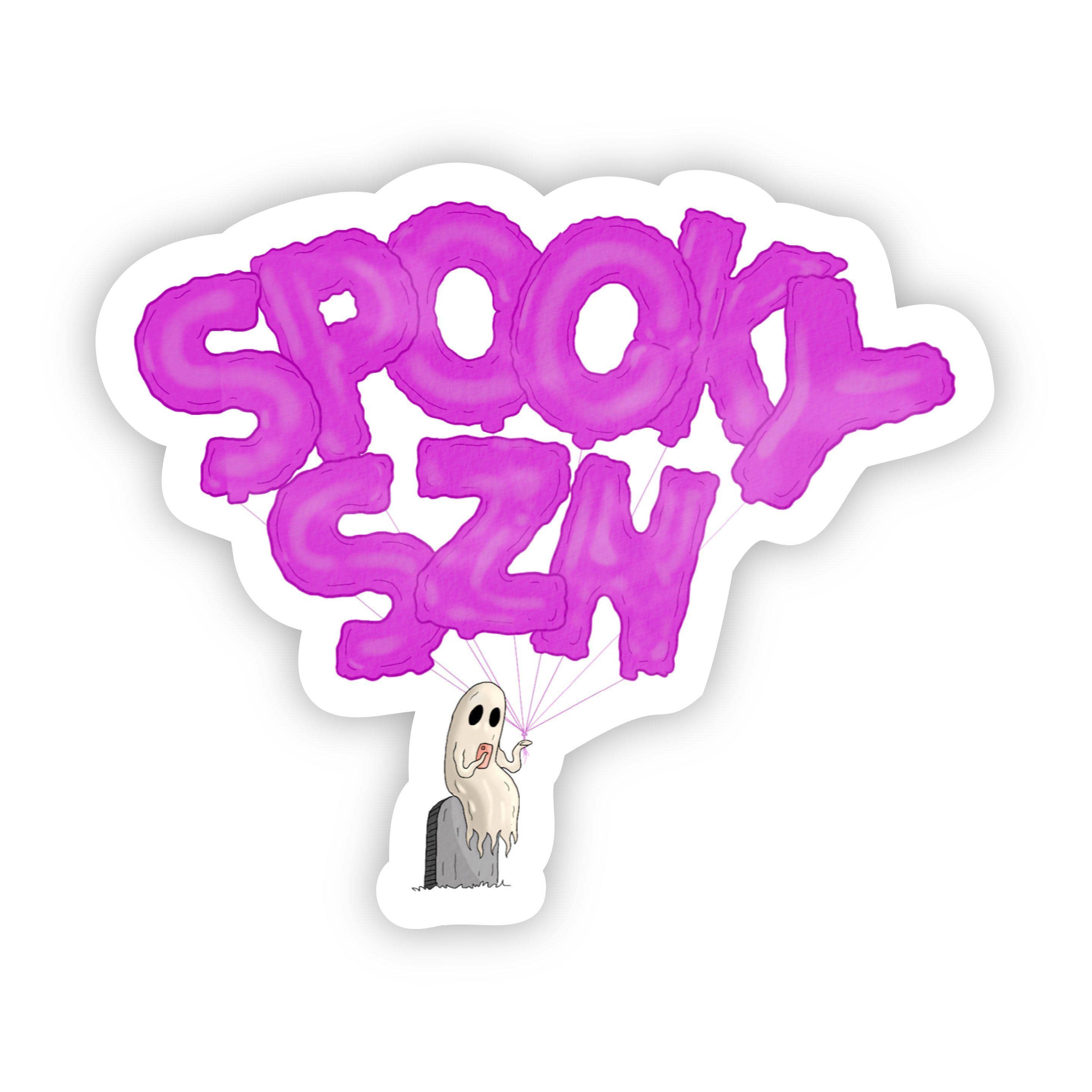  Spooky Szn Purple Balloon Halloween Sticker、mySite、elrpsem3k