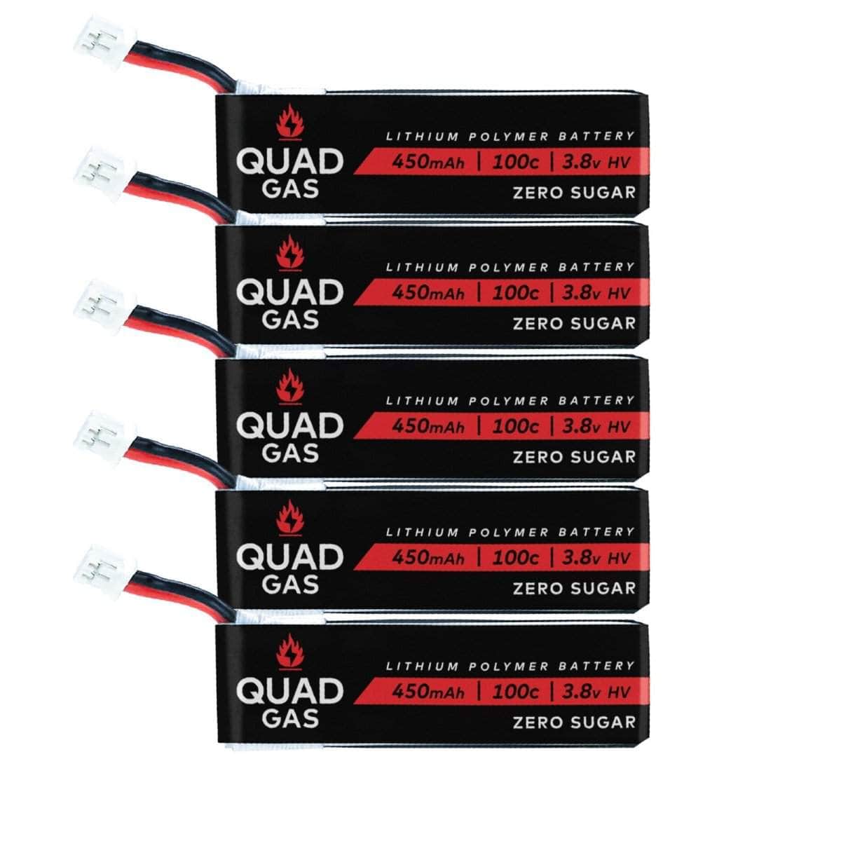  Quad Gas 1S 450mAh 100C Battery for Micro/Whoops (5pc) - Choose Connector、mySite、merchandisen