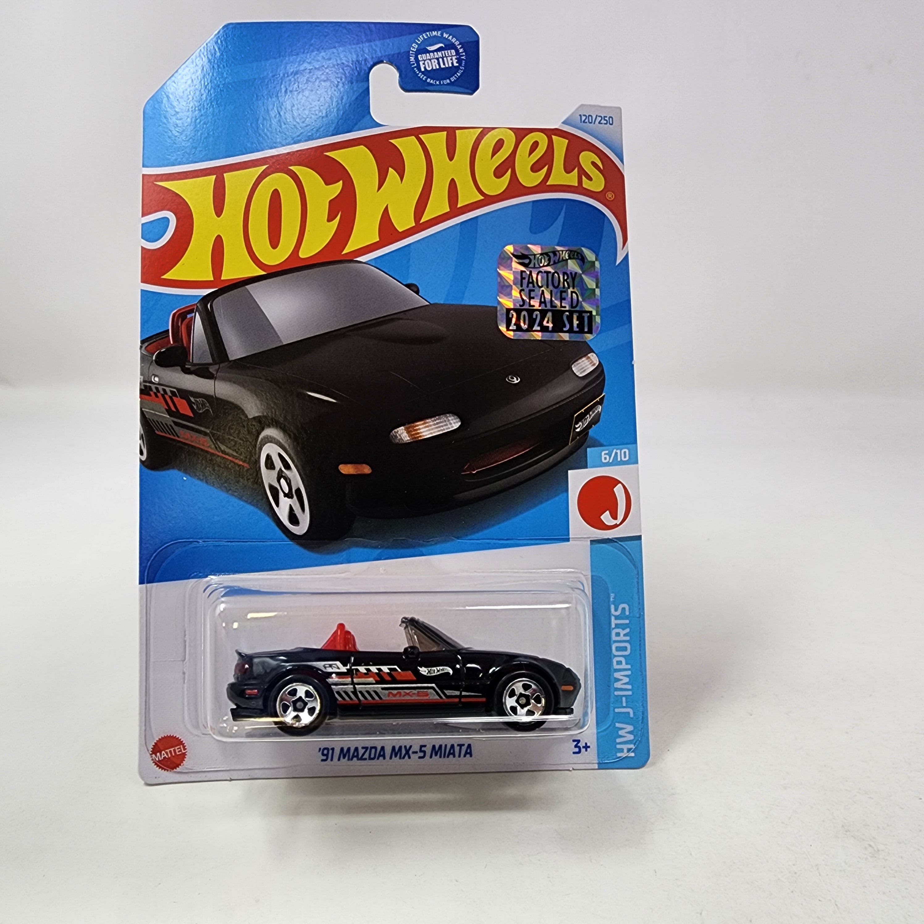 '91 Mazda MX-5 Miata #120 * BLACK * 2024 Hot Wheels Basic w/ Factory Holo、mySite、hgirdovlk