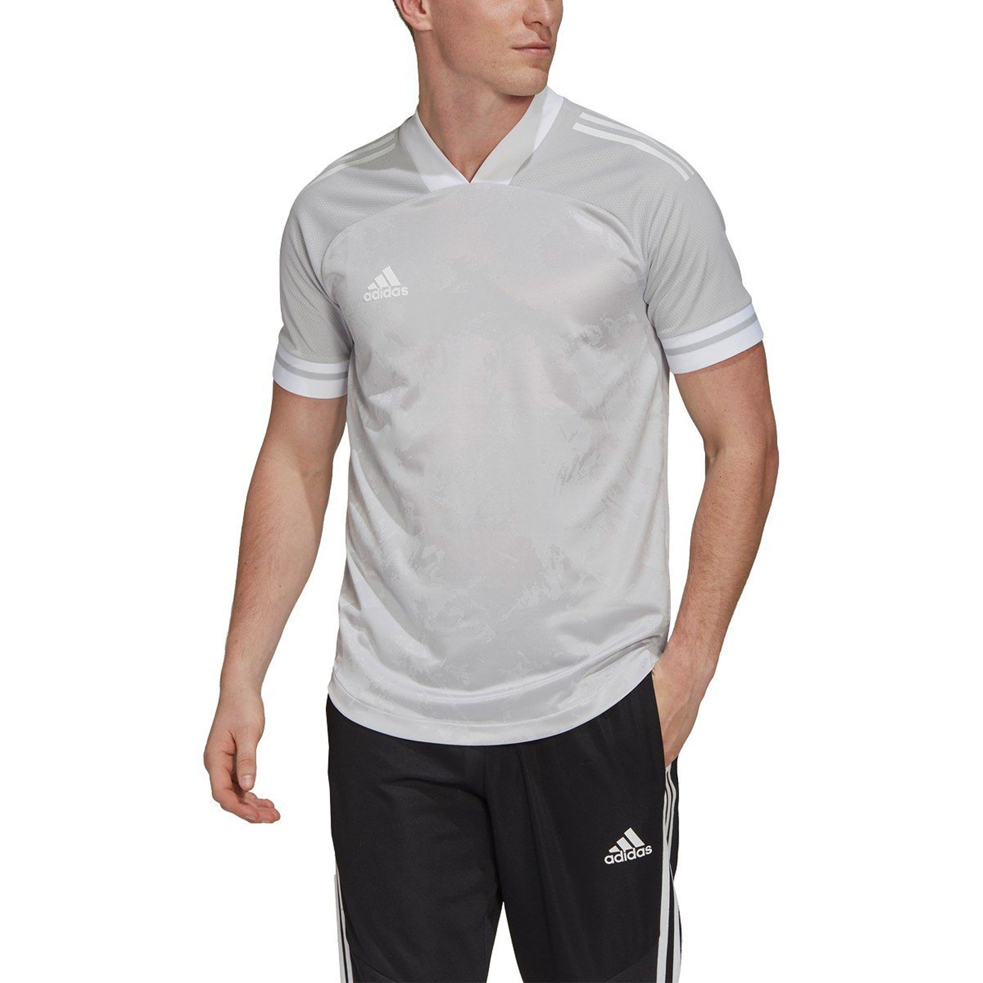 adidas Men's Condivo 20 Jersey Light Grey/White、mySite、noshort