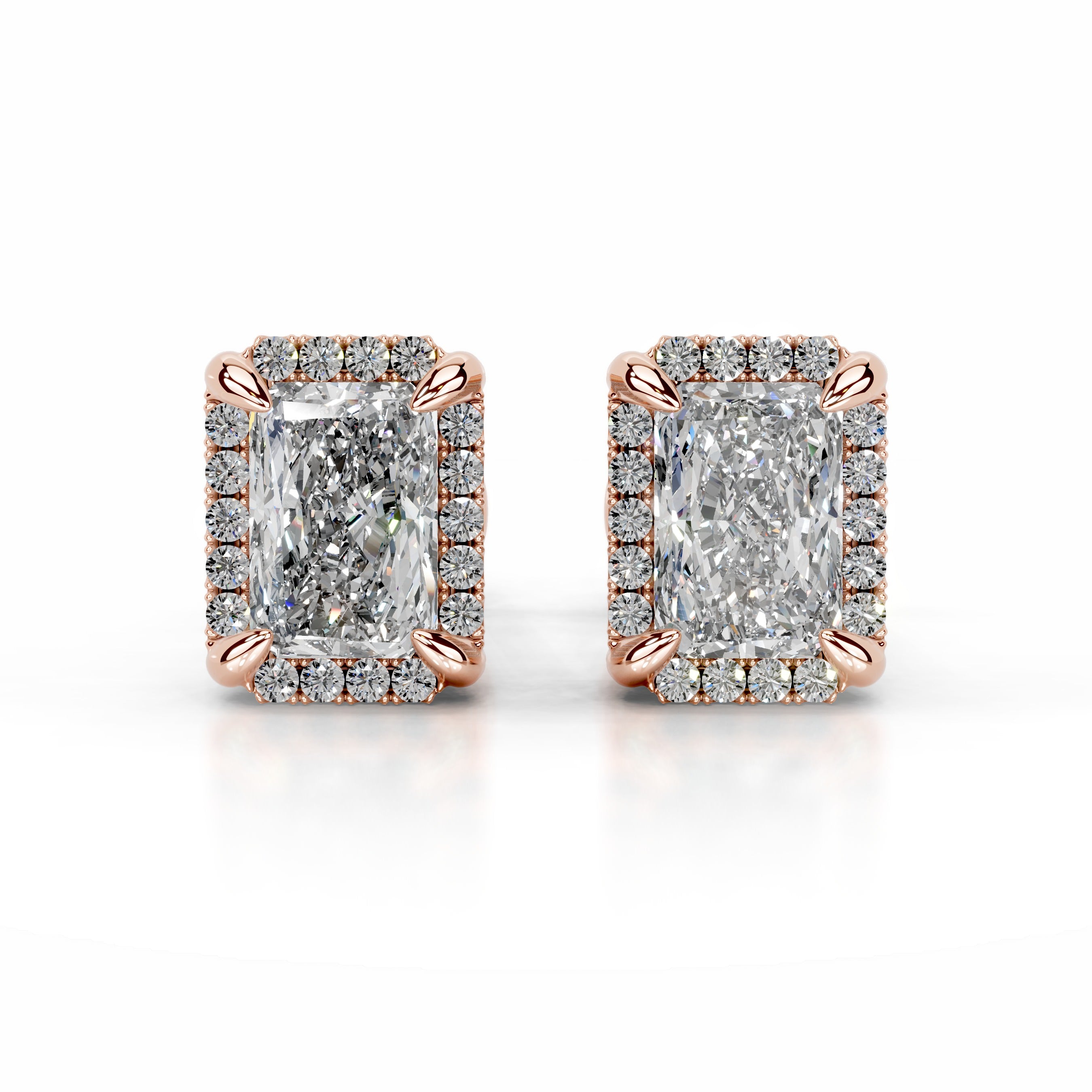 Ophelia Diamond Halo Earrings - 14K Rose Gold、mySite、hinf8tx79