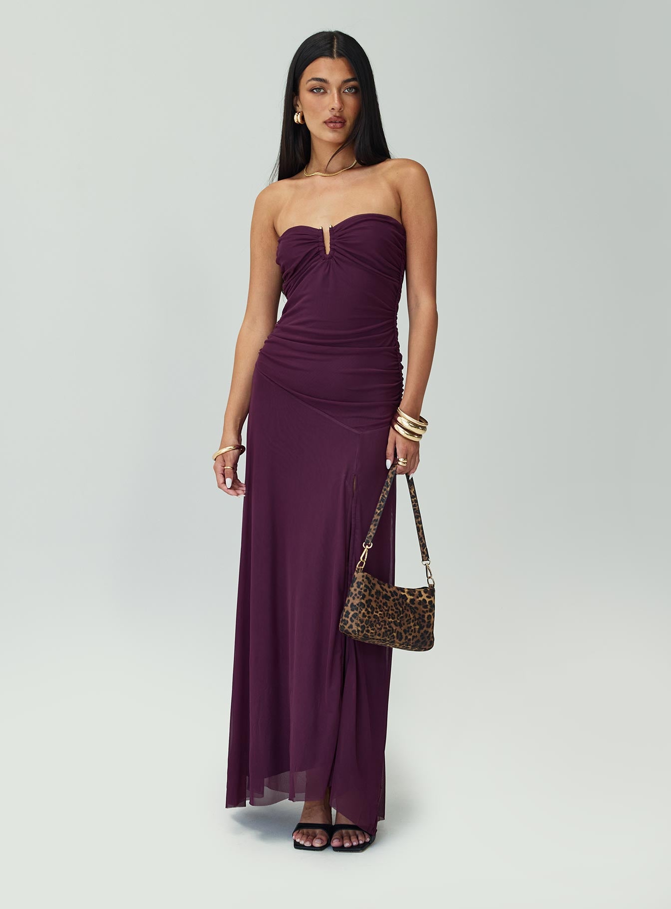 Barbarella Strapless Maxi Dress Purple、mySite、solidvoid