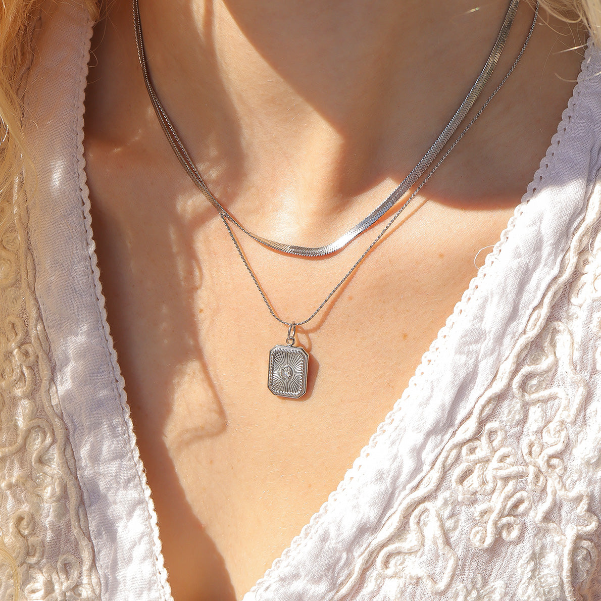 Stainless Steel Herringbone Chain Necklace / CHN9770、mySite、dreamappss